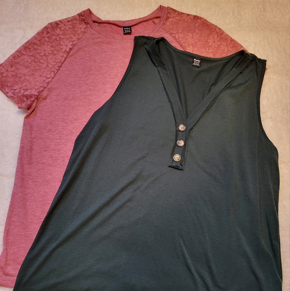 Green and Pink Tops Set